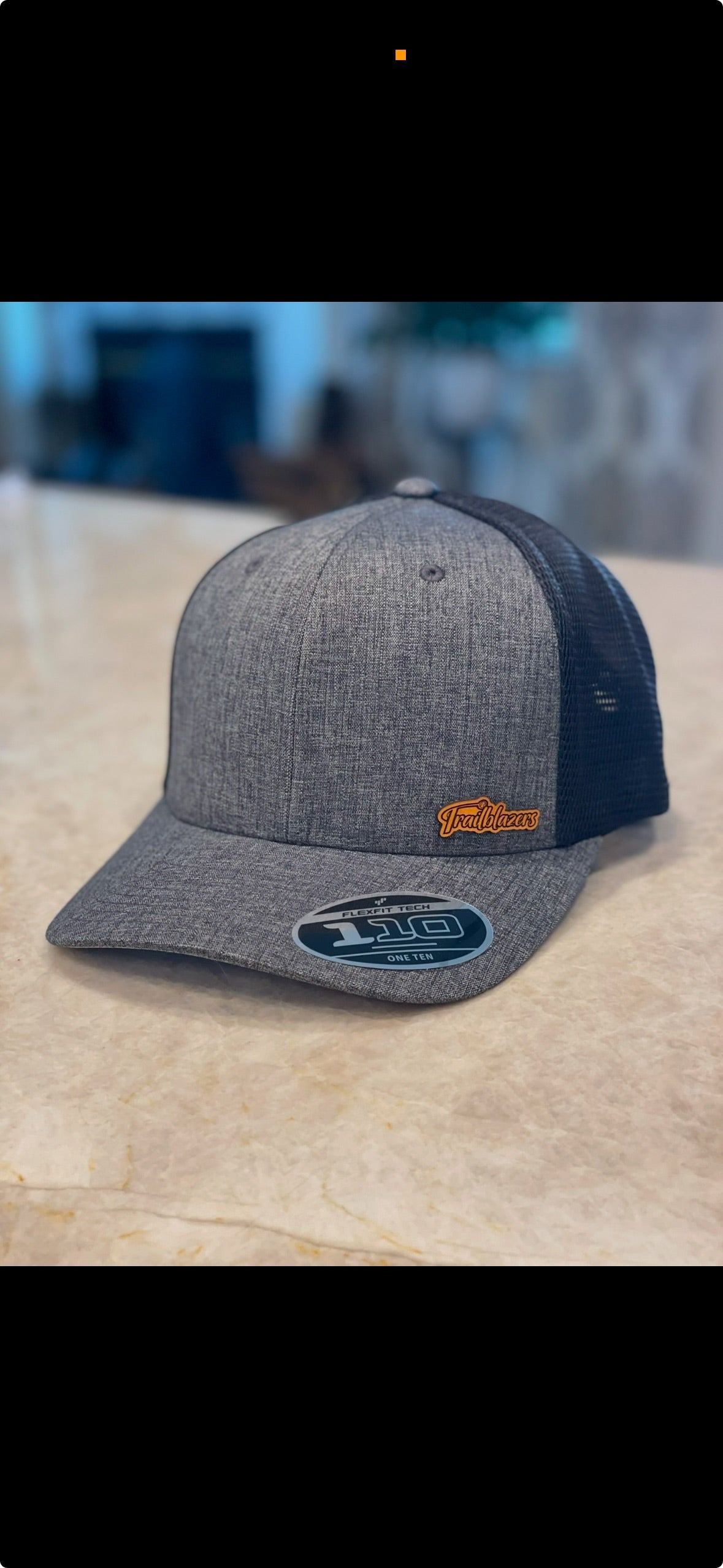 Trailblazers left logo leather patch cap